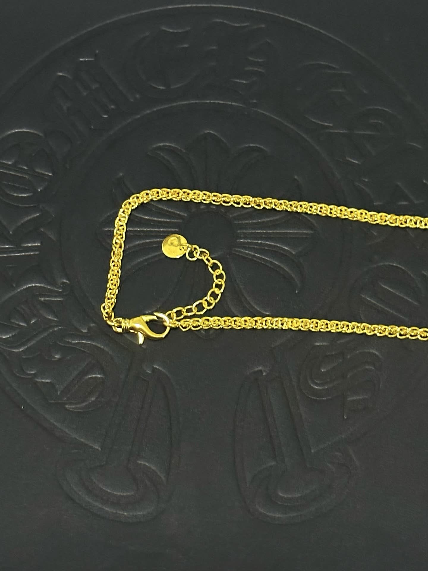 Chrome Hearts Gold-Plated Cross Pendant Necklace